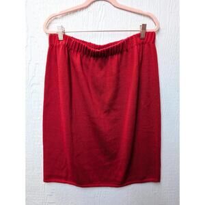 Vtg San Remo By Laura Knits Red Pull On Skirt Holiday Party Christmas Photos Lg